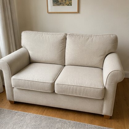 Cream two-seat sofa