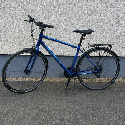 Blue commuter bicycle